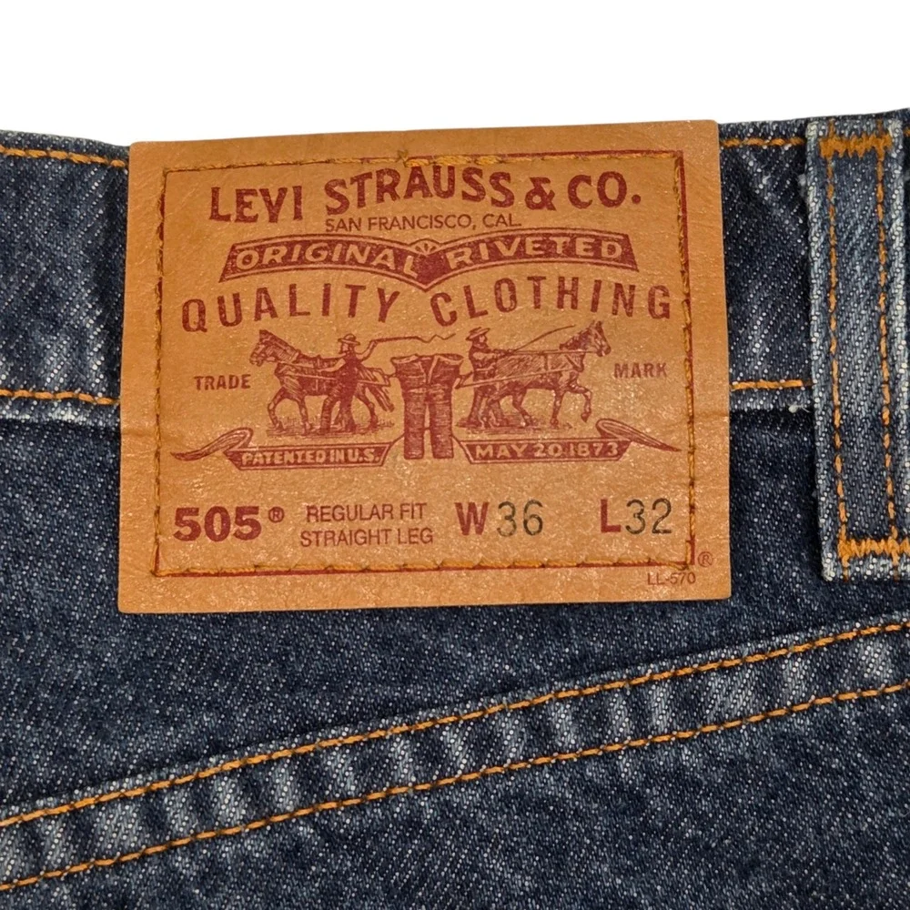 Vtg 90s Levi's 505 Jeans‎ Mens 36x32 Fits 34×32 Blue Straight Leg Vintage 1998
